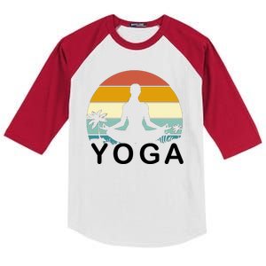 Yoga In Paradise Sunset Retro Vibes Kids Colorblock Raglan Jersey