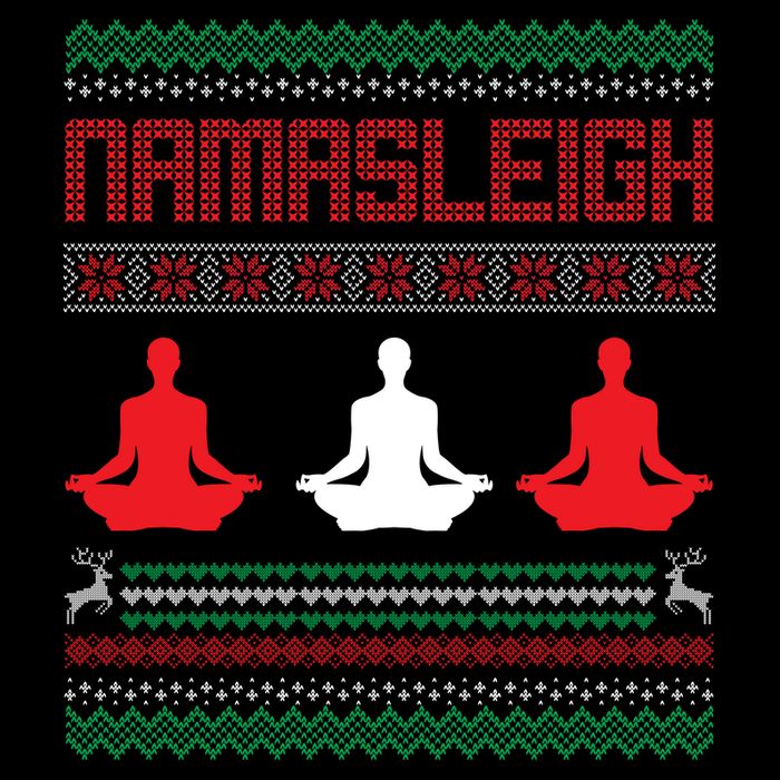 Yoga Namasleigh Ugly Christmas Sweater Flatbill Hat