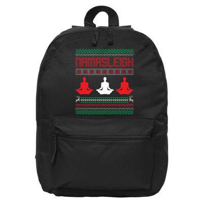 Yoga Namasleigh Ugly Christmas Sweater 16 in Basic Backpack
