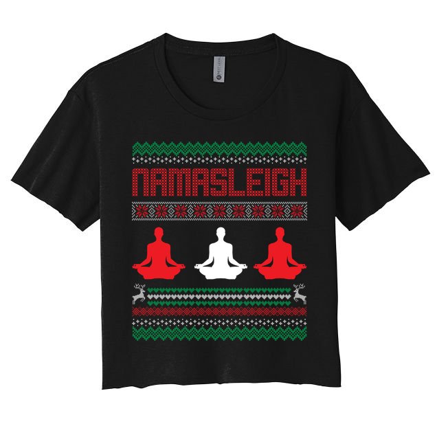Yoga Namasleigh Ugly Christmas Sweater Crop Top