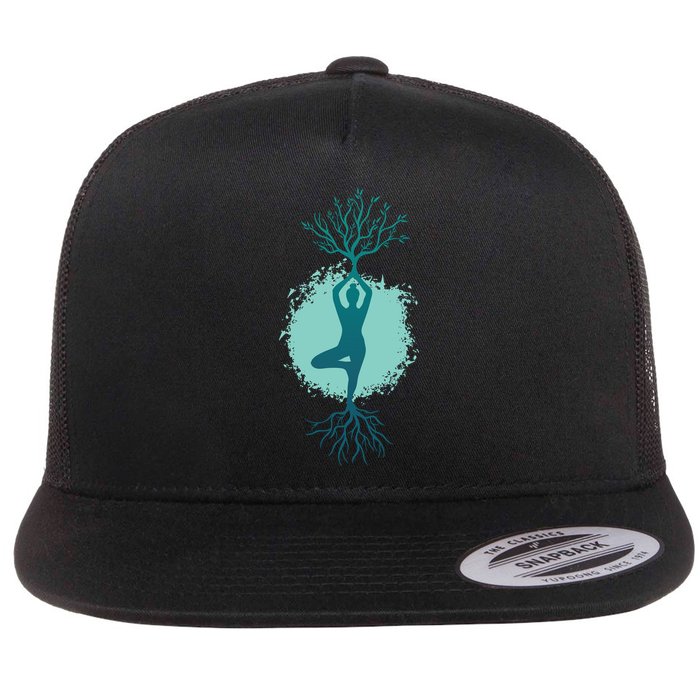 Yoga Woman Tree Flatbill Hat