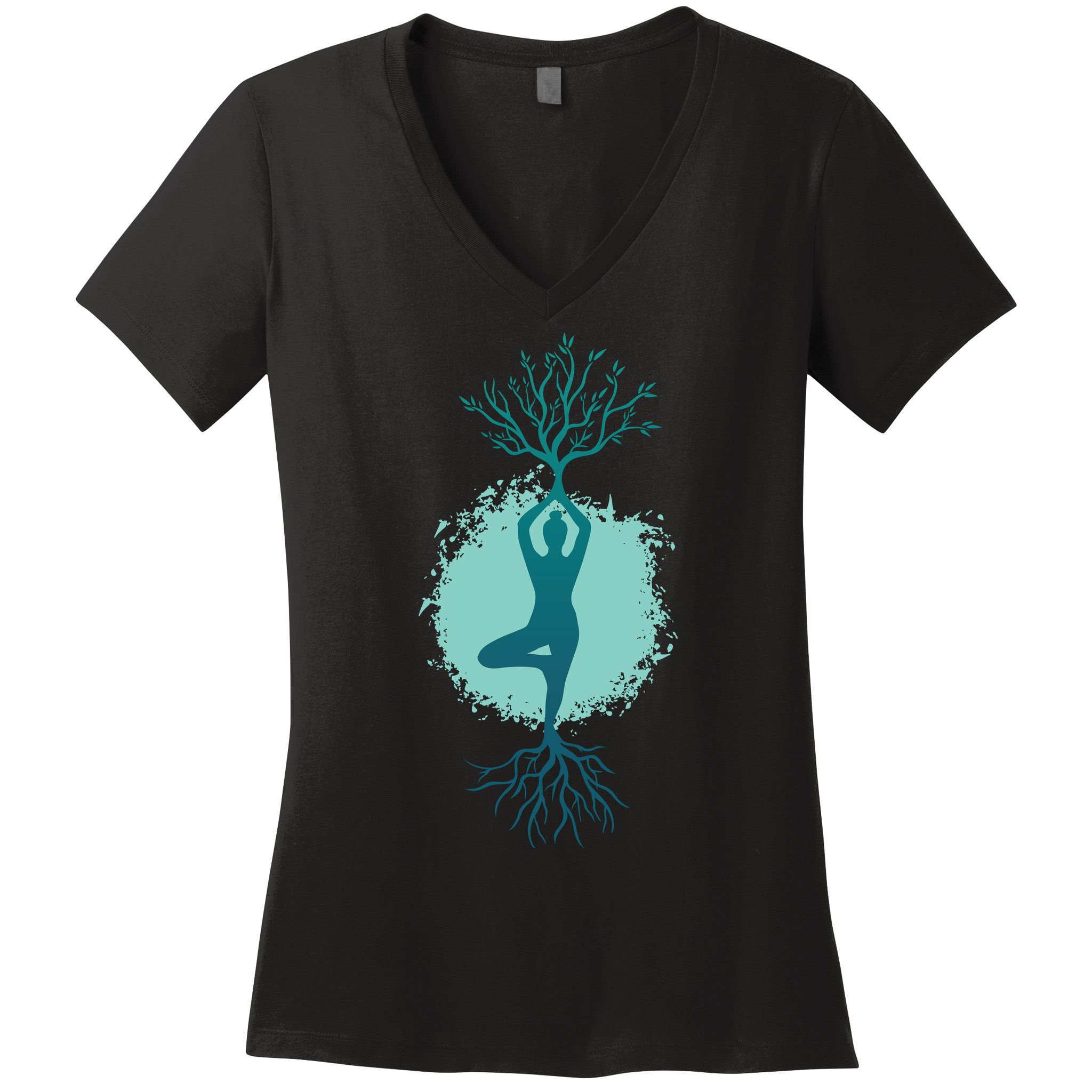 Yoga Woman Tree Women's V-Neck T-Shirt