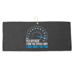 Yes Officer I Saw The Speed Limit Car Racing Sayings Large Microfiber Waffle Golf Towel