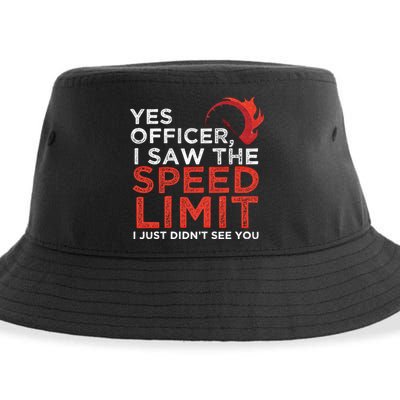 Yes Officer I Saw The Speed Limit Car Funny Enthusiast Gift Cute Gift Sustainable Bucket Hat