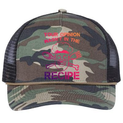 Your Opinion Is Not In The Recipe Funny Gift Retro Rope Trucker Hat Cap