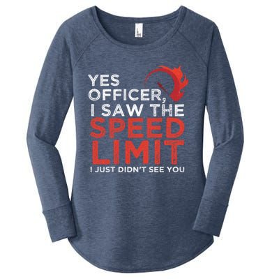 Yes Officer I Saw The Speed Limit Car Funny Enthusiast Gift Women's Perfect Tri Tunic Long Sleeve Shirt