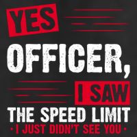 Yes Officer I Saw The Speed Limit I Just Didn't See You 7 Panel Mesh Trucker Snapback Hat