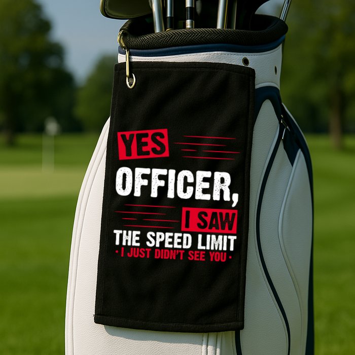 Yes Officer I Saw The Speed Limit I Just Didn't See You Golf Towel