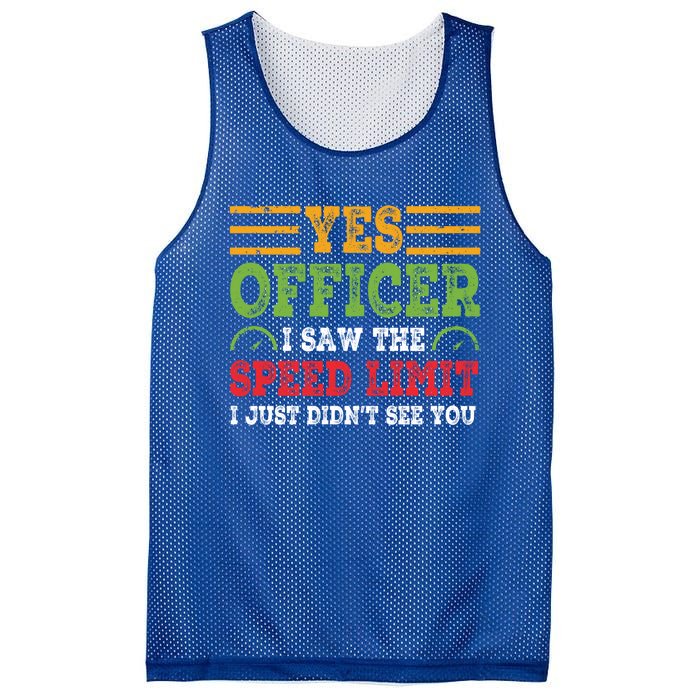 Yes Officer I Saw The Speed Limit For Car Enthusiasts Great Gift Mesh Reversible Basketball Jersey Tank