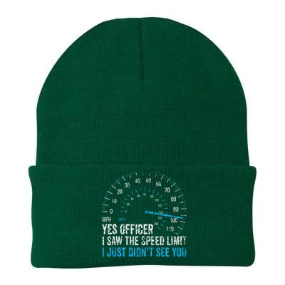 Yes Officer I Saw The Speed Limit Car Racing Sayings Knit Cap Winter Beanie