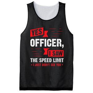 Yes Officer I Saw The Speed Limit Car Enthusiast Mesh Reversible Basketball Jersey Tank