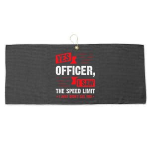 Yes Officer I Saw The Speed Limit Car Enthusiast Large Microfiber Waffle Golf Towel