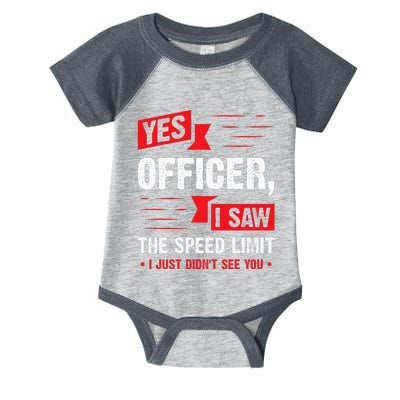 Yes Officer I Saw The Speed Limit  Car Enthusiast Gift Infant Baby Jersey Bodysuit