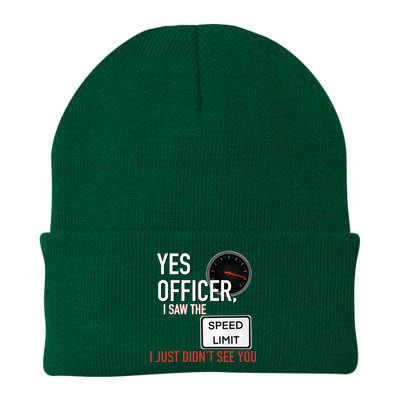 Yes Officer I Saw The Speed Limit I Just Didn't See You Knit Cap Winter Beanie