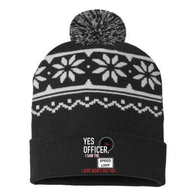 Yes Officer I Saw The Speed Limit I Just Didn't See You USA-Made Snowflake Beanie