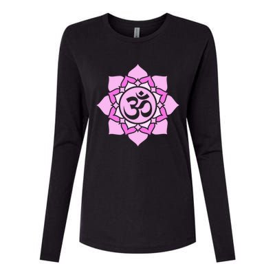 Yoga Om Lotus Flower Funny Gift Womens Cotton Relaxed Long Sleeve T-Shirt