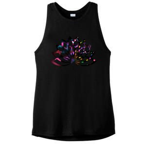 Yoga Outfit Lotus Flower Colorful Lights Meditation New Age Gift Ladies PosiCharge Tri-Blend Wicking Tank