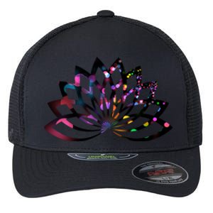 Yoga Outfit Lotus Flower Colorful Lights Meditation New Age Gift Flexfit Unipanel Trucker Cap