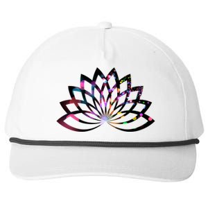 Yoga Outfit Lotus Flower Colorful Lights Meditation New Age Gift Snapback Five-Panel Rope Hat