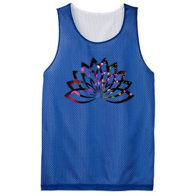 Yoga Outfit Lotus Flower Colorful Lights Meditation New Age Gift Mesh Reversible Basketball Jersey Tank