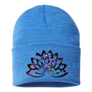 Yoga Outfit Lotus Flower Colorful Lights Meditation New Age Gift Sustainable Knit Beanie