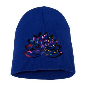 Yoga Outfit Lotus Flower Colorful Lights Meditation New Age Gift Short Acrylic Beanie