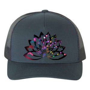 Yoga Outfit Lotus Flower Colorful Lights Meditation New Age Gift Yupoong Adult 5-Panel Trucker Hat