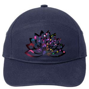 Yoga Outfit Lotus Flower Colorful Lights Meditation New Age Gift 7-Panel Snapback Hat