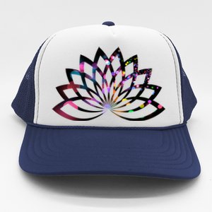 Yoga Outfit Lotus Flower Colorful Lights Meditation New Age Gift Trucker Hat