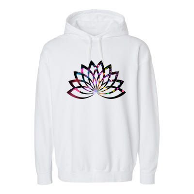 Yoga Outfit Lotus Flower Colorful Lights Meditation New Age Gift Garment-Dyed Fleece Hoodie