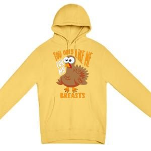 You Only Like Me For My Breasts Thanksgiving Cute Gift Premium Pullover Hoodie