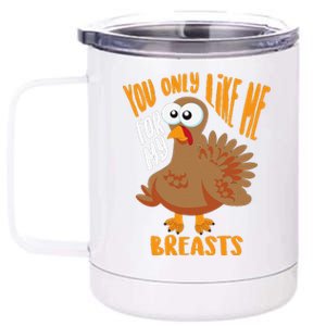 You Only Like Me For My Breasts Thanksgiving Cute Gift 12 oz Stainless Steel Tumbler Cup