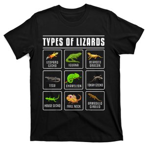 Ypes Of Lizards Lizard Reptiles T-Shirt