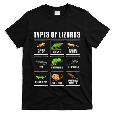 Ypes Of Lizards Lizard Reptiles T-Shirt