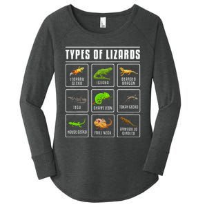 Ypes Of Lizards Lizard Reptiles Women's Perfect Tri Tunic Long Sleeve Shirt