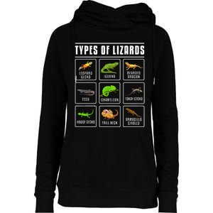 Ypes Of Lizards Lizard Reptiles Womens Funnel Neck Pullover Hood