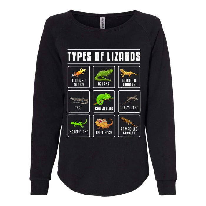 Ypes Of Lizards Lizard Reptiles Womens California Wash Sweatshirt