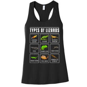 Ypes Of Lizards Lizard Reptiles Women's Racerback Tank