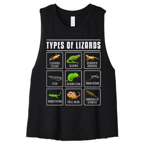 Ypes Of Lizards Lizard Reptiles Women's Racerback Cropped Tank