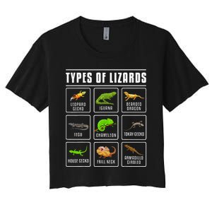 Ypes Of Lizards Lizard Reptiles Women's Crop Top Tee