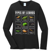 Ypes Of Lizards Lizard Reptiles Ladies Long Sleeve Shirt