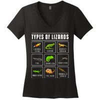 Ypes Of Lizards Lizard Reptiles Women's V-Neck T-Shirt