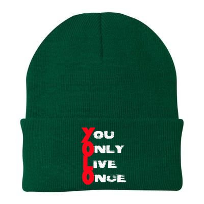 You Only Live Once Motivation Quote Inspiration Knit Cap Winter Beanie