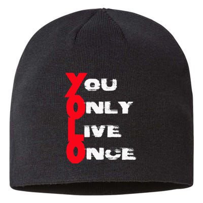 You Only Live Once Motivation Quote Inspiration Sustainable Beanie