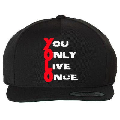 You Only Live Once Motivation Quote Inspiration Wool Snapback Cap