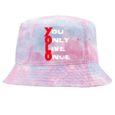 You Only Live Once Motivation Quote Inspiration Tie-Dyed Bucket Hat