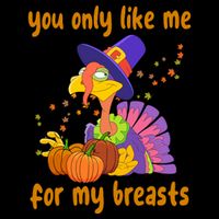 You Only Like Me For My Breasts Funny Thanksgiving Turkey 16 in Basic Backpack