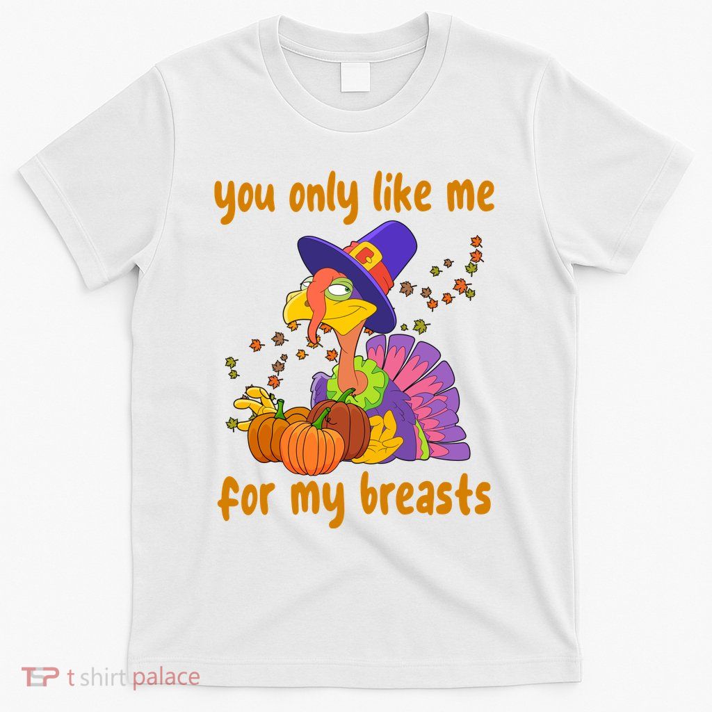 You Only Like Me For My Breasts Funny Thanksgiving Turkey T-Shirt