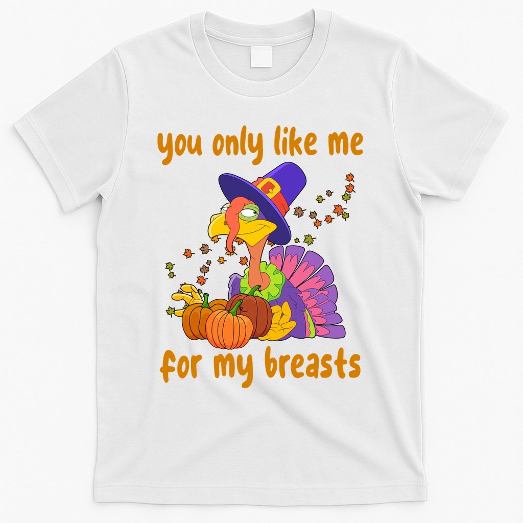 You Only Like Me For My Breasts Funny Thanksgiving Turkey T-Shirt