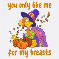 You Only Like Me For My Breasts Funny Thanksgiving Turkey Kids T-Shirt